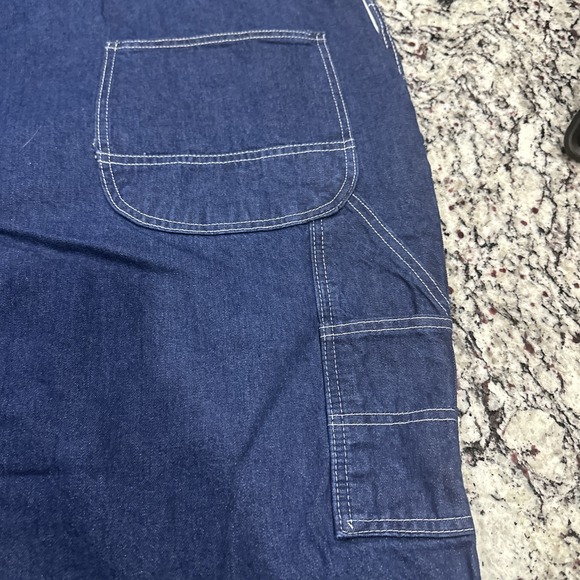 NEW NWT Key Imperial Bib Overalls Mens 64x30 Rinsed Blue Denim Zip Fly Workwear - Picture 5 of 10